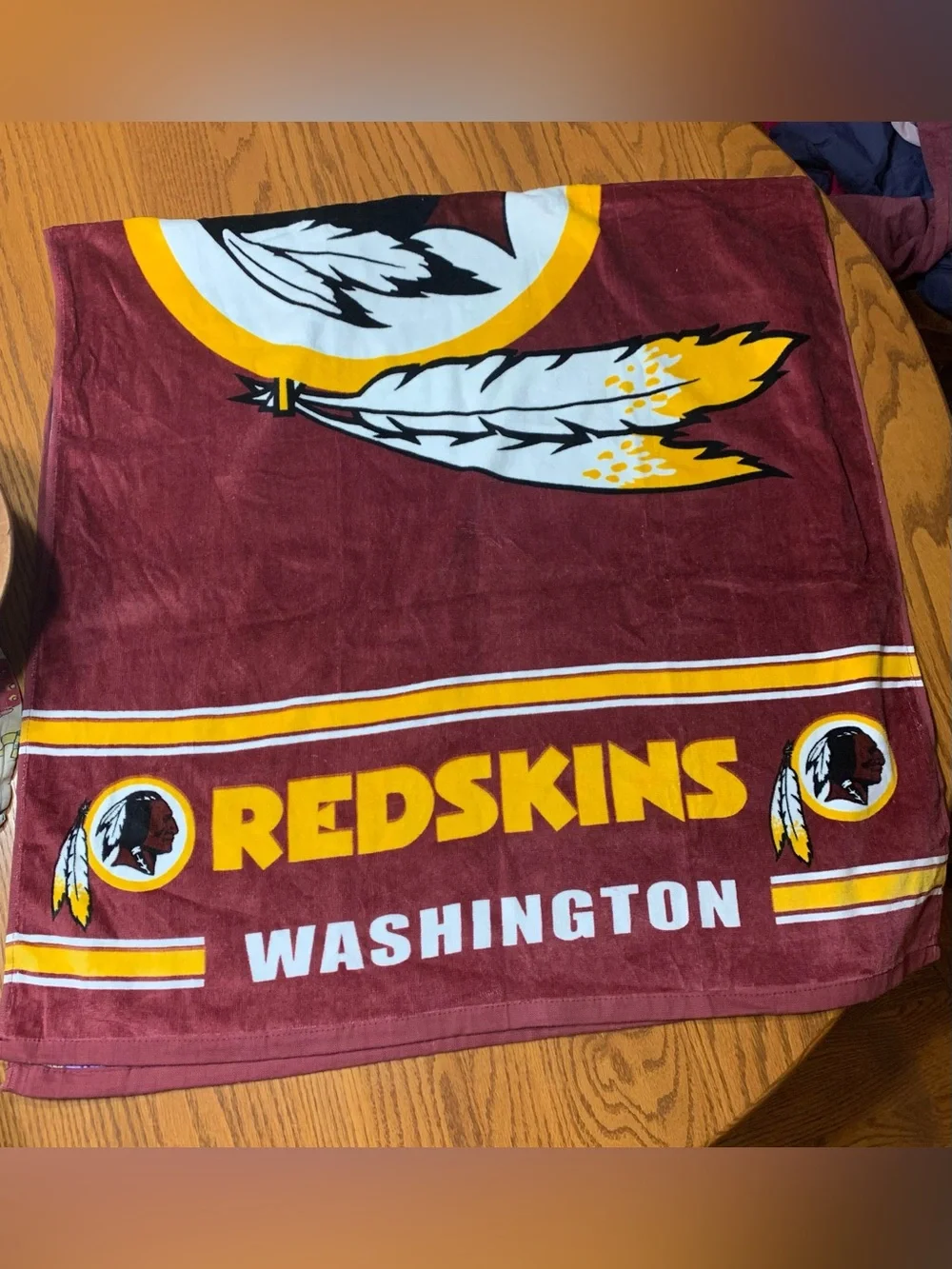 Washington Redskins beach towel.